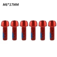 MUQZI 자전거 크랭크 암 고정 볼트 디스크 브레이크 켈리퍼 MTB 스템 나사 M6x17mm 6 개, 05 빨간색