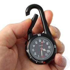 카라비너 야광 블랙 시계 등산 캠핑 낚시 아웃도어 생활방수 스포츠시계, 상세 참조, 1개