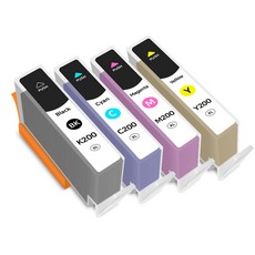 모노테크 삼성 호환잉크 세트 INK-K200, 1세트, 검정+파랑+빨강+노랑
