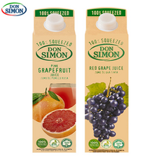 돈시몬 착즙주스 자몽+적포도 각씩()음료수 스페인산 100% 착즙 주스, 1개, 1L