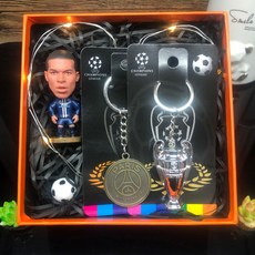 축구 선수 피규어 축구굿즈 스포츠 피규어 장식 인형 볼펜 증정, 음바페 피규어 + 축구볼펜, 1개