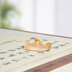 독서 문진 각인 구리바 황동 고정 동괴 종이 책누름, 앰버 유리 연필꽂이, 1개