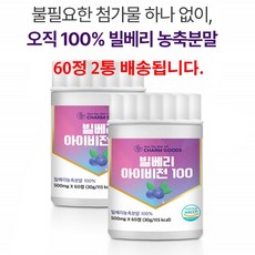 빌베리 효능 폴리페놀 플라보노이드 아이비전 빌베리 추출물 분말 60정 2통, 2개