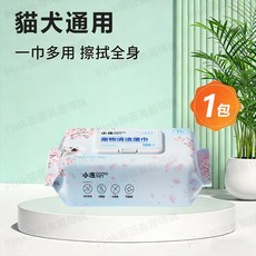 小鹿DONG 寵物日常清潔濕巾 3包裝(300抽) + 眼部清潔濕巾 1盒裝(150枚), 1個, 1包寵物濕巾【加大加厚 溫和清潔】