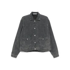 선플라워 코튼 싱글 브레스티드 코트