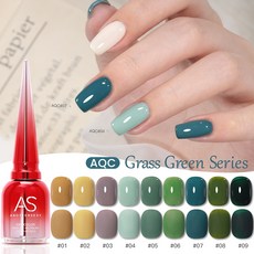 [AS젤] 글래스 그린 시리즈 9종 컬러젤 네일 세트 15ml, 1세트, AQC 9종