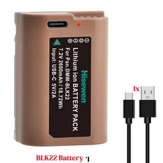 Hisewen 2600mAh DMW-BLK22 DMW 배터리(파나소닉호환 LUMIX DC-S5 II GH5 DC-GH5LK USB-C 충전 포함), 01 1xBattery