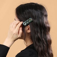 집게핀 사슬앞머리집게핀 엔젤슈슈 마블링 체인 그린