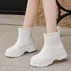 YANGTA 신상레여성용 미들 방수레인부츠 스타일리시한 심플 방지 아웃도어 레인부츠