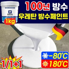 [100년 방수] 독일 옥상 방수제 수성발수제 페인트 친환경 침투형 내외벽 방수액 지붕 바닥 균열 복원 보수제 결로 곰팡이 방지 본드 화이트, 1개, 1kg
