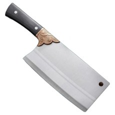 1/1+1 스텐 요리용 슬라이스 식칼 전통 수제 V형 15° 칼날 내구성 슬라이스 식칼 스텐칼 주방칼 중식도, 2개