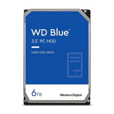 Western Digital 웨스턴 디지털 WD Blue 내장 HDD하드디스크 6TB CMR 3.5인치 SATA 5400rpm 캐시256MB PCWD60EZAX-EC, WD60EZAX-EC, 1GB