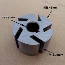 오일펌프 블레이드 임펠러 전기 굴삭기용 액세서리 필터 펌프 오일, 기본 모델명/품번, 임펠러 45x26x14 블레이드 없음