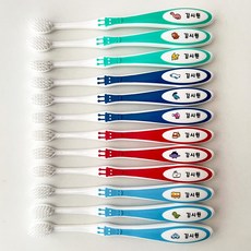 미소덴탈 어린이 네임 치과 칫솔 유아 양치, 1세트, 12개입, 올슬림모 공룡탈것(24개월~ 6세)