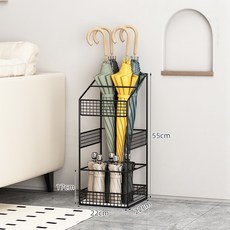 雨傘收納架 家用門口大容量傘桶 酒店大堂瀝水傘架, 1個, 黑色