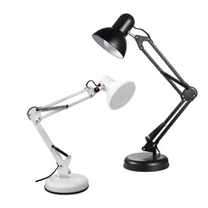 【GENTECH 靖軒科技】工業風檯燈(含燈泡) 可夾可立 簡約工作燈 E27燈座 植物燈 學生檯燈, 綠色,空台