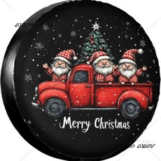 레드 산타클로스 스페어 타이어 커버 트레일러 트럭용크리스마스 귀여운 휠 방수 핏 캠퍼, 1개, 5. 1