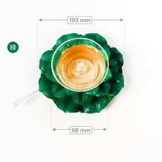 【臺灣製24H出貨】中蓮花燈芯固定座-黃色（共八色可選）#萬年燈心#薰香座#供佛#供油燈#點燈供佛#佛燈油#油燈, 蓮花燈芯固定座〖中〗【綠】附燈芯, 1個