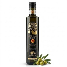 Sabina DOP 엑스트라 버진 올리브 오일 - First 인증 이탈리아 EVOO 로마 사비나의 정통 콜드 프레스 저산도 과일 및 아로마 프리미엄 피니싱 디핑 500ml(1, 1개