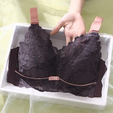 CIUUC 라텍스 속옷 여성의 큰 가슴은 강철 반지 가슴이없는 작은 얇은 브래지어를 보여줍니다 대형 유방 조정 브래지어 축소