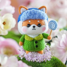 치프몰 양모펠트 DIY 패키지 세트, 399_사탕 먹는 시바견, 1개