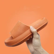 Xiaomi 두꺼운 플랫폼 욕실 구름 슬리퍼 미끄럼 방지 플립 여성 샌들 패션 소프트 단독 EVA 슬라이드, 22 orange 40-41