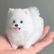 【】20mm兔毛扭扭棒小狗兔毛扭扭棒手工diy材料包玩具成品長毛小狗 0CCE, 1個, 兔毛-微笑小博美-送可愛配飾【材料包】