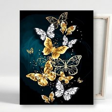 DIY 캔버스 페인팅 세트 황금나비 아트 용품 벽화 브러시 색칠 놀이 크래프트 장식 생화