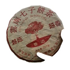 운남 명차 보이차 2006년 여명차창 경매산 대수 숙차 월진월향 병차 357g, 1개