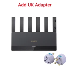 Xiaomi 라우터 BE6500 쿼드 코어 Wifi7 2.5G 이더넷 포트 듀얼 주파수 6 독립 신호 메쉬, 02 Add UK Adapter