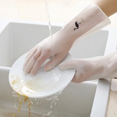 BLOWFISHFUGU 반투명고무장갑 청소장갑 주방투명고무장갑 방수 두께 고무장갑 쓰리피스, 12개, 중(M)