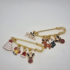 상상스토어 크리스마스 1+1 캐릭터 옷핀 브로치 세트, 2개, F