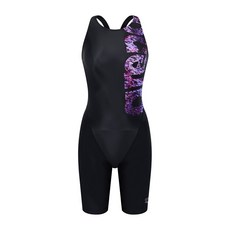 아레나 수영복 여성 일반 4부 반신 실내 브라캡별도 BLK