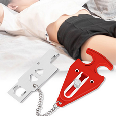 휴대용 여행 도난 호텔 원룸 절도 방지 잠금 보안 보조 장치 도어 이중잠금, 블랙, 1개