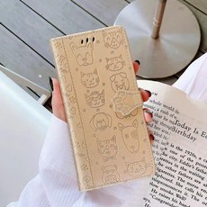 可愛小動物圖案 翻蓋皮套手機殼 錢包式插卡保護套