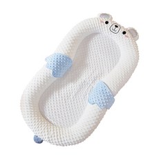 雪倫小舖 可拆洗 多功能嬰兒床中床 新生兒安撫睡窩 防吐奶便攜寶寶床(贈斜波枕 腿墊 多配件), 可愛熊