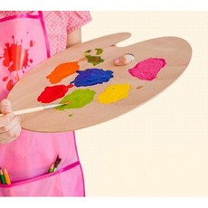 원형 우드 미술 팔레드 사각 소 대 수채화 유화 물감 스케치 파레트 나무 미니 용품 소품, 1개, 사각 - 대