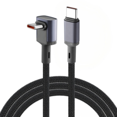 파워 100W ㄱ자 꺾임 C타입 고속충전 케이블, 1개, 블랙, 1.5m