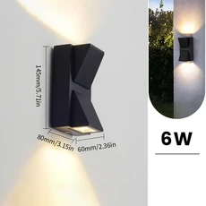 알루미늄 벽 램프 방수 야외 LED 조명 IP65 정원 Sconce 발코니 장식 AC110V 220V, 01 Warm white, 03 E