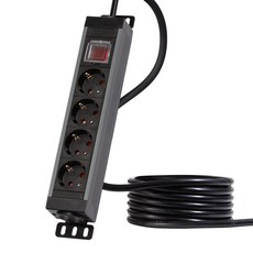 파워존 유커먼 고용량 알루미늄 4구 멀티탭 4000W 에어컨 냉장고 멀티콘센트 과부하 파워탭, 통합스위치(베이직), 1개, 4구 - 1.5m - 그레이