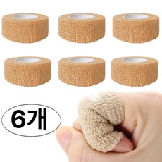 우아한클릭 자가점착 탄력밴드 스포츠 테이프 베이지 2.5cm, 6개