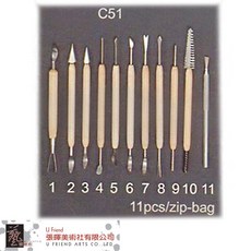 陶藝黏土雕塑工具蕾絲工具11支組C51, 1個