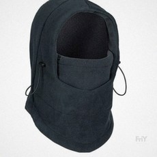 리믹스 겨울 방한 후드 넥워머, 블랙, 1개