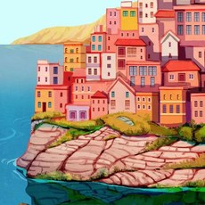 유명한 집 빈티지 포스터 도시 풍경 북유럽 캔버스 인쇄 그림 벽 예술 홈 장식 프레임, 2. 6