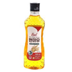리얼 현미유 HACCP인증 국내제조 미강유 식용유, 1개, 500ml