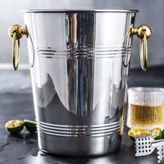 바 스테인레스 얼음 양동이 맥주 샴페인 얼음틀 더블, F. 디럭스 골든 이어 글로스 5L 아이스
