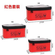 SSUW 多功能 EVA 漁具箱 收納桶, 紅色,小號, 1個