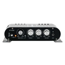 ST-838 HiFi 2.1 채널 스테레오 베이스 사운드 앰프 베이스 및 트레블 조절 80W*2 서브우퍼 앰프 오디오 앰, 01 CHINA, 02 검정색