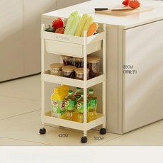 수납 랙 트롤리 주방 과일 채소 바구니 이동식 다기능 틈새 선반 바닥형