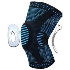 XA 雙魚鱗機動型彈簧支撐運動護膝 HX045 柔軟矽膠防撞, M, 藍色, 1雙